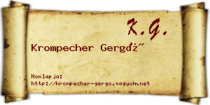 Krompecher Gergő névjegykártya